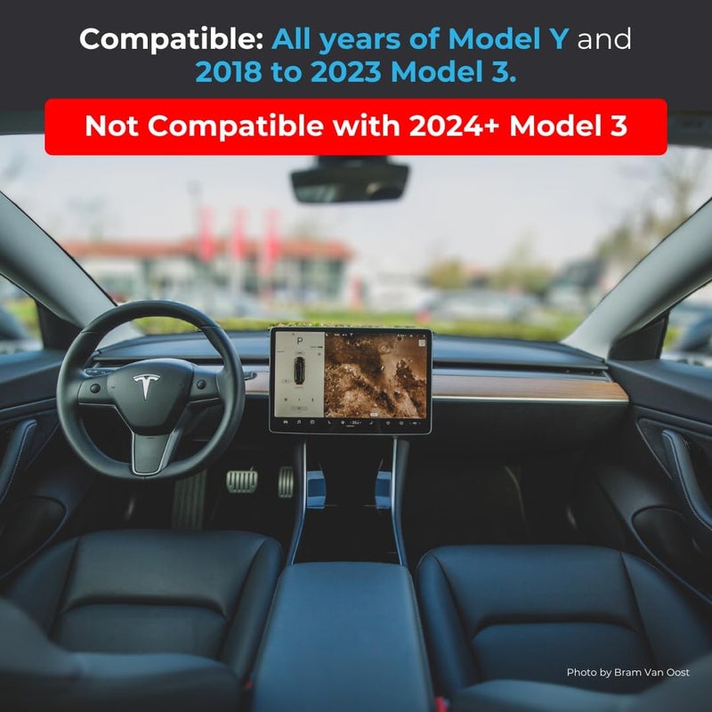 DockCharged Store Tesla Sunglass Holder for Tesla Model 3 and Model Y with Extra Under Screen Storage - Hidden Tesla Center Console Organizer - Tesla Model Y Accessories - Tesla Model 3 Accessories - Image 4
